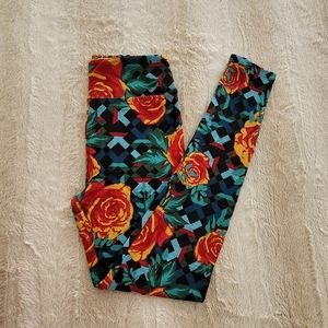 LuLaRoe LeggingsOS LuLaRoe One Size Leggings Cute  Floral Multicolor  NWT